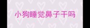小狗睡觉鼻子干吗