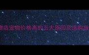 宠物店宠物价格高的五大原因及选购指南