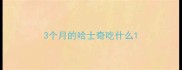 3个月的哈士奇吃什么
