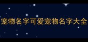 宠物名字可爱宠物名字大全