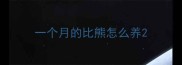 一个月的比熊怎么养