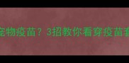 如何辨别真假英特威宠物疫苗3招教你看穿疫苗套路守护毛孩健康