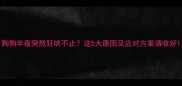 狗狗半夜突然狂吠不止这5大原因及应对方案请收好