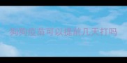 狗狗疫苗可以提前几天打吗