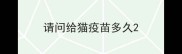 请问给猫疫苗多久