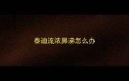 泰迪流浓鼻涕怎么办