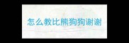 怎么教比熊狗狗谢谢