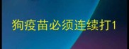 狗疫苗必须连续打