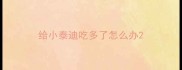 给小泰迪吃多了怎么办