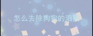怎么去除狗狗的泪痕