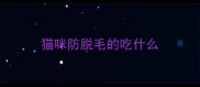 猫咪防脱毛的吃什么