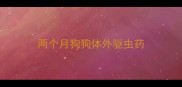 两个月狗狗体外驱虫药