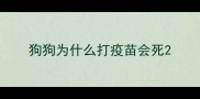 狗狗为什么打疫苗会死