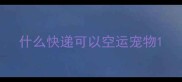 什么快递可以空运宠物