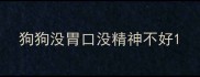 狗狗没胃口没精神不好