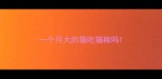 一个月大的猫吃猫粮吗