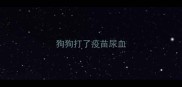 狗狗打了疫苗尿血