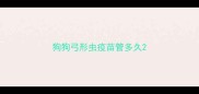 狗狗弓形虫疫苗管多久