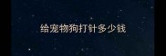 给宠物狗打针多少钱