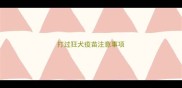 打过狂犬疫苗注意事项