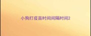 小狗打疫苗时间间隔时间