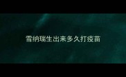 雪纳瑞生出来多久打疫苗