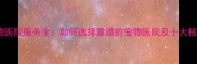 瑞鹏宠物医院服务全如何选择靠谱的宠物医院及十大核心优势
