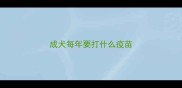 成犬每年要打什么疫苗