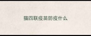 猫四联疫苗防疫什么