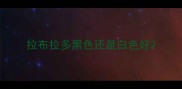 拉布拉多黑色还是白色好