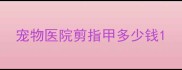 宠物医院剪指甲多少钱