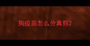 狗疫苗怎么分真假