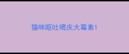 猫咪呕吐喂庆大霉素