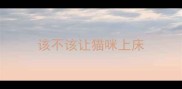 该不该让猫咪上床