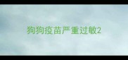 狗狗疫苗严重过敏