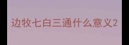 边牧七白三通什么意义