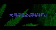 犬用疫苗必须稀释吗