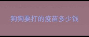 狗狗要打的疫苗多少钱