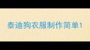 泰迪狗衣服制作简单