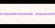 狗狗狂犬疫苗有效期与科学防护指南如何延长免疫保护期