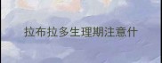 拉布拉多生理期注意什