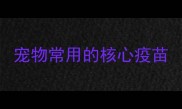 宠物常用的核心疫苗