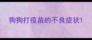 狗狗打疫苗的不良症状