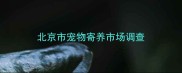 北京市宠物寄养市场调查