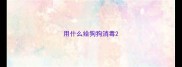 用什么给狗狗消毒