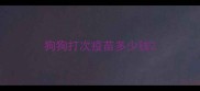 狗狗打次疫苗多少钱