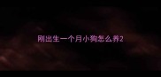 刚出生一个月小狗怎么养